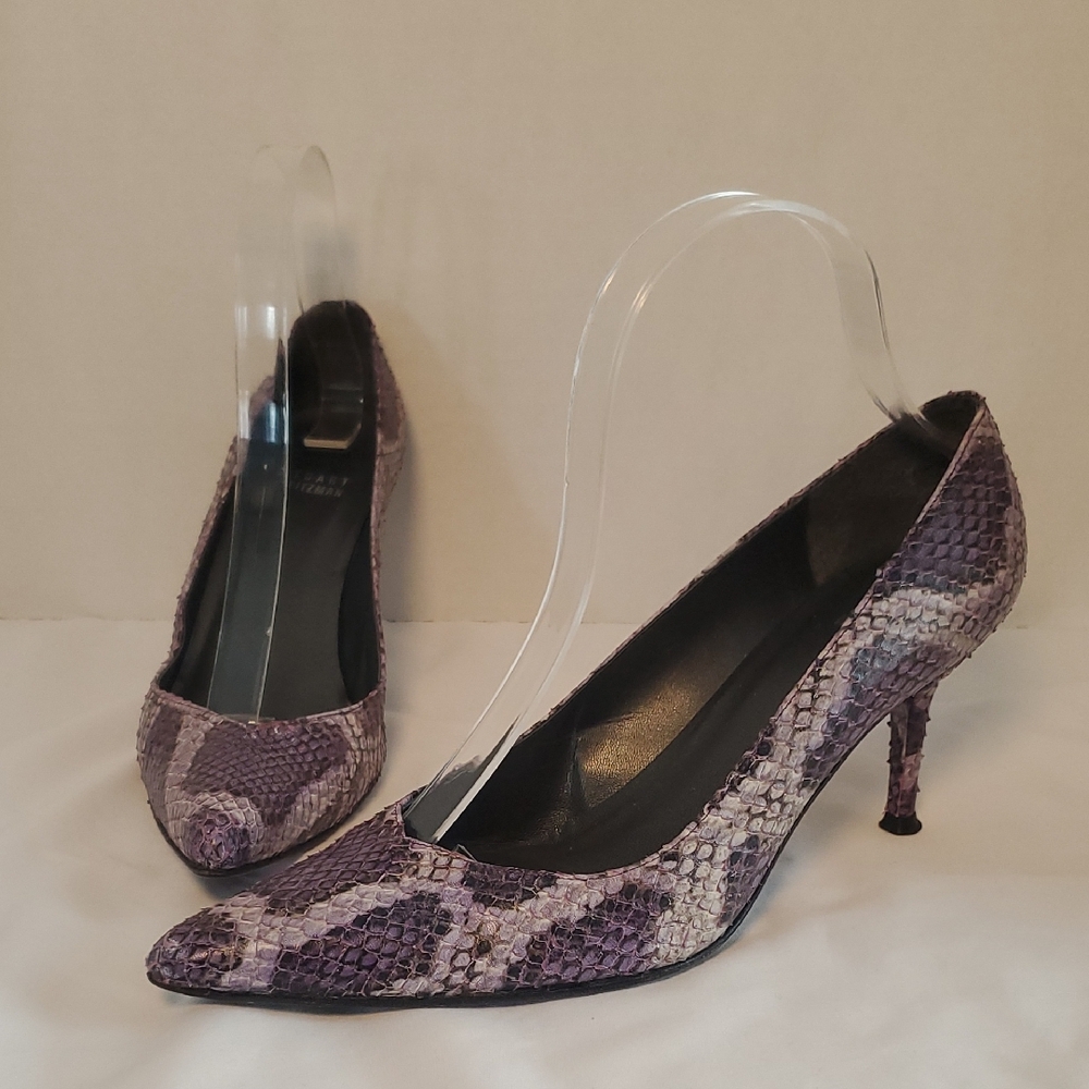 Stuart Weitzman Lavender Snakeskin Heels
